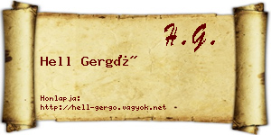 Hell Gergő névjegykártya